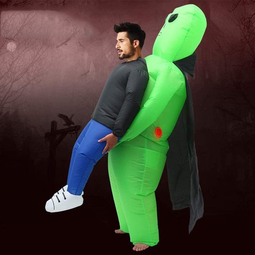 Scary halloween green alien - halloween,