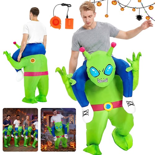 Adult inflatable green - green, alien