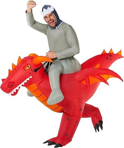 Red dragon inflatable ride - dragon,