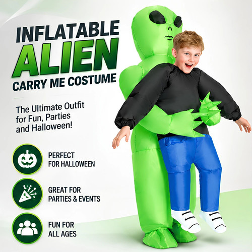 Kids inflatable green alien - inflatable,
